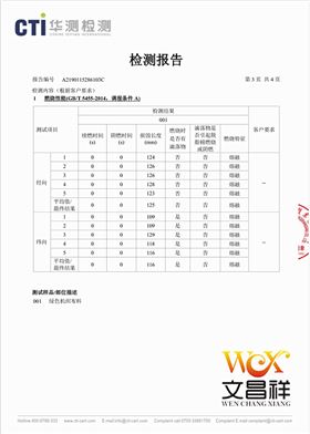 阻燃面料檢測報告